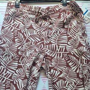 Leaf Print Jogger Pants